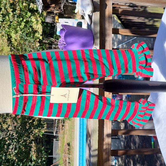 2 pair girls pants, Christmas, ruffle bottoms, sz 2, NWT - Picture 4 of 8